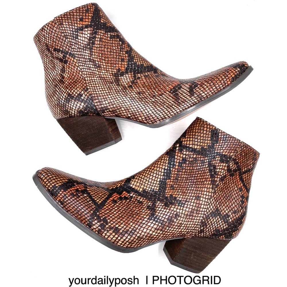 Coconuts by Matisse snake print Spade western ankle boots US women’s size 7M